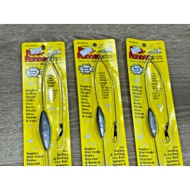 Northland 3x Vintage Northland Rock-Runner Bottom Bouncers SILVER – 1½ oz, 2 oz, 3 oz NOS