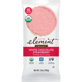 Element Snacks - White Chocolate Strawberry Rice Cakes (Pack of 8), All-Natural Rice, Organic Healthy Snacks for Kids or Adults, Non GMO, Certified Gluten-Free and Kosher