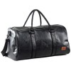 Leather Travel Bag with Shoe Pouch, Waterproof Weekender Overnight Bag,
