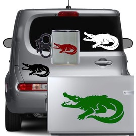 Alligator Vinyl Decal Sticker Waterproof Crocodile Croc Silhouette Cars Bikes Cups Helmets CD Cases Laptops (Blue, 9" x 4.5")