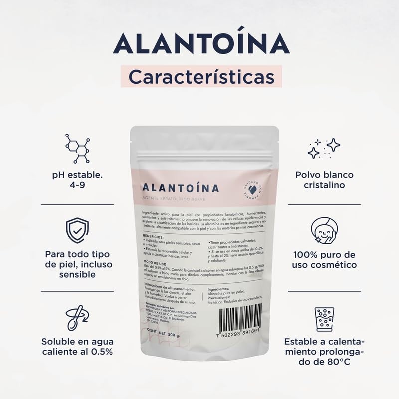 Hebbe - Alantoína Pura, Cicatrizante y Suavizante para Piel Irritada