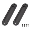 MOROBOR Oval Recessed Sliding Door Handles, 2 Pack Matte Black