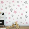 Condessacity 56 pcs Wall Stickers Pink Gray Star Stylish Boho
