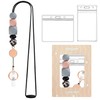Retractable Lanyards for ID Badges and Keys, Cute Breakaway Teacher Lanyard with Badge Holders and Reels, Silicone Beaded Lanyard for Women, Nurses, Office with 2 Waterproof Card Holders