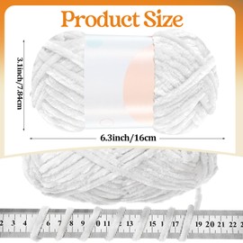 Woanger 20 Skeins Soft Chenille Yarn Velvet Blanket Yarn for Crocheting Hand Knitting Weaving DIY Craft, 93 Yards Each (Novel Color)