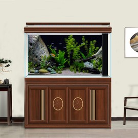 ZatiasMiller Aquarium Background Roots Cobblestone Underwater Various Aquatic Plants Terrarium Background Jungle Stones Style Aquarium Backdrop Fish Tank Background Decor Vinyl 24x16in