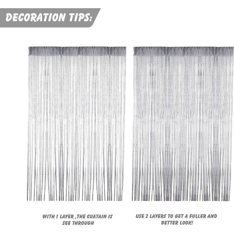 String Curtain Panel, Glitter Door Wall Window Doorways Panel Fly