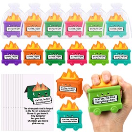 Hollowfly 12 Set Mini Dumpster Stress Balls Bulk Motivational Quotes Stress Balls Inspirational Relief Pressure Toy Funny Squeeze Appreciation Gift for Employee Coworkers Staff Volunteer (Multicolor)