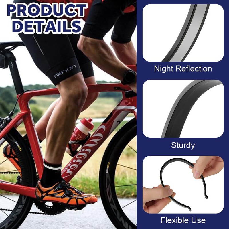 flintronic 4 PCS Lightweight Bicycle Clips, Powerful Reflective Cycling Trouser