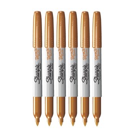 Sharpie Metallic Permanent Markers - Fine Point - Bronze - Pack of 6