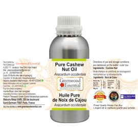 Greenwood Essential Pure Cashew Nut Oil (Anacardium occidentale) Premium Therapeutic Grade for Hair, Skin & Aromatherapy 300ml (10 oz)