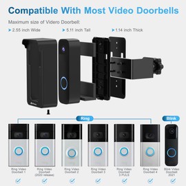 Anti-Theft Video Doorbell Mount for Ring/Blink Wireless Door Bells 4/3/2/1/(2020 Release) Adjustable Holder, No-Drill Easy-Install Mounting Bracket Accessories for Home/Apartments/Office/Rental