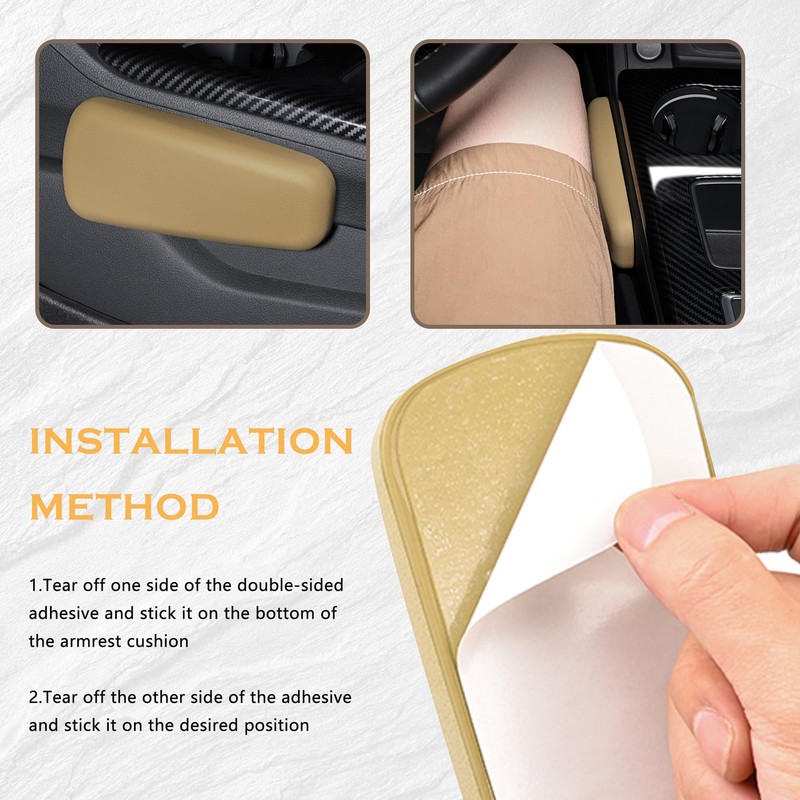 OFBAND 2PCS Elbow Pad Arm Rest for Car,Soft Leather Arm