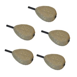 5 Pcs Carp Fishing Weights Sinkers 2 oz Flat Pear Inline Sand Color Material Lead Equipment Accessories Gear Tackle Kit Coated Tapered Ideal for Surf Fishing Pier Bank Fishing Saltwater