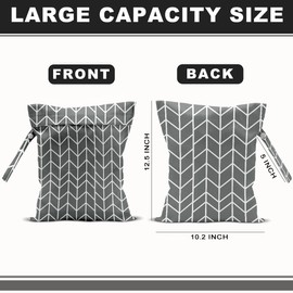 2Pcs Arrow Print Wet Bags, Wet Dry Bag Reusable Zipper Pouch for Swimsuit, Diapers, Travel, Pool, Beach, Dirty Yoga Gym Clothes, Toiletries, Waterproof Birthday Christmas Gifts