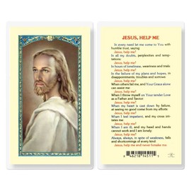 WJ Hirten E24-751 Jesus Help Me, Clear Holy Cards