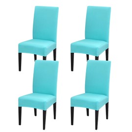 Stretch Chair Covers Set of 4 for Dining Room, 4 Pack Washable Kitchen Chair Protector for Party Wedding, Light Blue