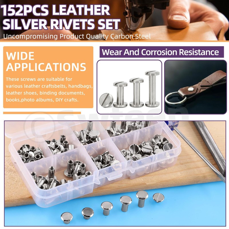 Swpeet 152 pieces M5 x 5 mm, 6 mm, 8