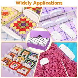 Pack of 20 Comb Needles Knitting Set with Box, 12 Pieces 8 Pins and 8 Pieces 4 Pins Tension Pins Blocking Combs, Knitting Blockers, Clamping Mats, Crochet Accessories, Curved Knitting Blocking Combs