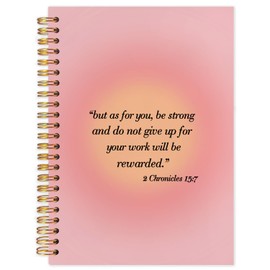 SNNDER Preppy Pink Christian Spiral Notebooks, Inspirational Quote Journaling Notebook, Church Religious Journaling Notebook, Bible Verse Scripture Notebook for Note Taking Work, 5.5x8.3 Inch