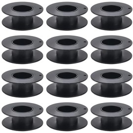 SUNNYCLUE 15Pcs Black Plastic Bobbin Empty Thread Spool 5.5cm Flat Jewelry Beading Chain Lace String Crochet Cord Wire Organizer Bobbins Spools for Sewing Embroidery Weaving DIY Crafts Accessories