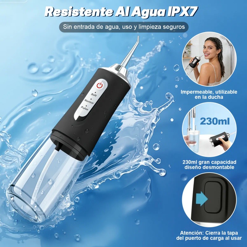16pz Irrigador Bucal Portatil Agua Dientes Blancos 3mod Ipx7