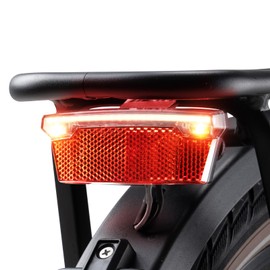 E-Mangue LED Bicycle Pannier Rack Light with Reflector, StVZO Approved Bicycle Rear Light, Brake-Sensing E-Bike Rear Light, LED Rack Rear Light for Night Cycling Safety