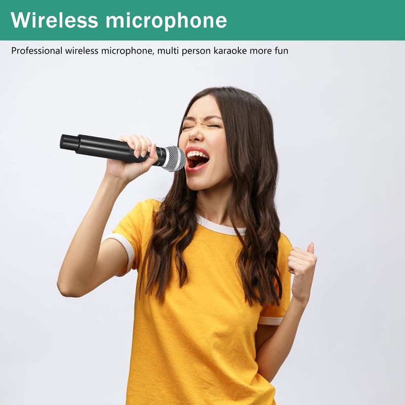 MicrocQueen Wireless Microphone System, 4-Channel UHF Professional Mic, Auto Pairing