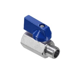PATIKIL 1/4 NPT Ball Valve, Brass Ball Valve, Mini Ball Valve for NPT Female to Male Pipe Coupler Connector, Blue