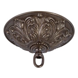 B&P Lamp Antique Bronze Finish Cast Brass Screw Collar Canopy Kit