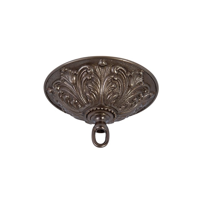 B&P Lamp Antique Bronze Finish Cast Brass Screw Collar Canopy