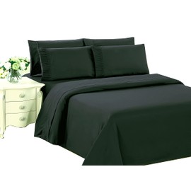 Marina Decoration Ultra Soft Silky Zipper Solid Rayon Derived from Bamboo All Season 3 Pieces Duvet Cover Set with 2 Pillowcases, Black Color King Size