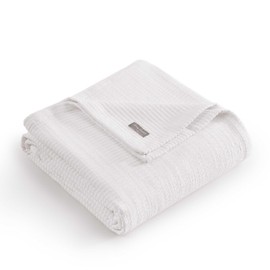 Tommy Bahama - Blanket, Luxuriously Bedding, Ultra Soft Room Essentials, Ideal for Year Round (Bamboo Woven White, King)