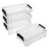 SUMTree Set of 4 Plastic Pencil Boxes Stackable Desk Organiser
