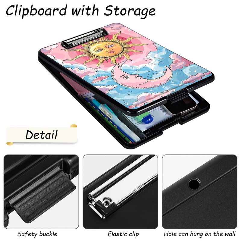 Clipboard with Storage, High Capacity Plastic Storage Clipboard with Pen