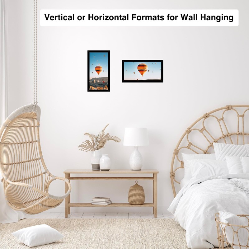 JCJMY 6x12 Picture Frame Black for Wall Hanging, Wall Mounting