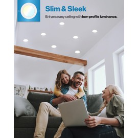 Sunco 6 Inch LED Recessed Light, Canless Ceiling Lights Slim with Junction Box, 850 LM, 14W (100W Equivalent), Selectable CCT 2700K/3000K/4000K/5000K/6000K, Dimmable, Wafer Thin ETL 4 Pack