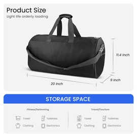 C&F BOGMOST Small Gym Bag for Travel & Duffel - 20 Inch Lightweight Carry On Bag for Men & Women, Mini Duffel Bag,Perfect for Sports, Weekend Trips, and Overnight Stays, Beige