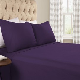 Superior Flannel-SH Sheet Set, Queen, Purple