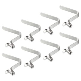 PATIKIL 8x5mm Kayak Paddle Snaps, 8 Pack Tent Pole Push Button Spring Clips Steel Hollow Button Locking Tube Single Pin for Kayak Paddle Tent, Silver