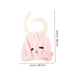 Ipetboom 2pcs Hair Drying Towel Hair Dry Towel Shower Cap Absorbent Hair Towel Accessories Dry Hair Towel Hair Drying Caps Hair Towels Dry Hair Cap Towel Fiber Pink