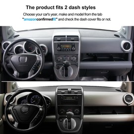 Dash Cover Mat Custom Fit for Honda Element,Dashboard Pad Cap Carpet Protector K250 (Black)