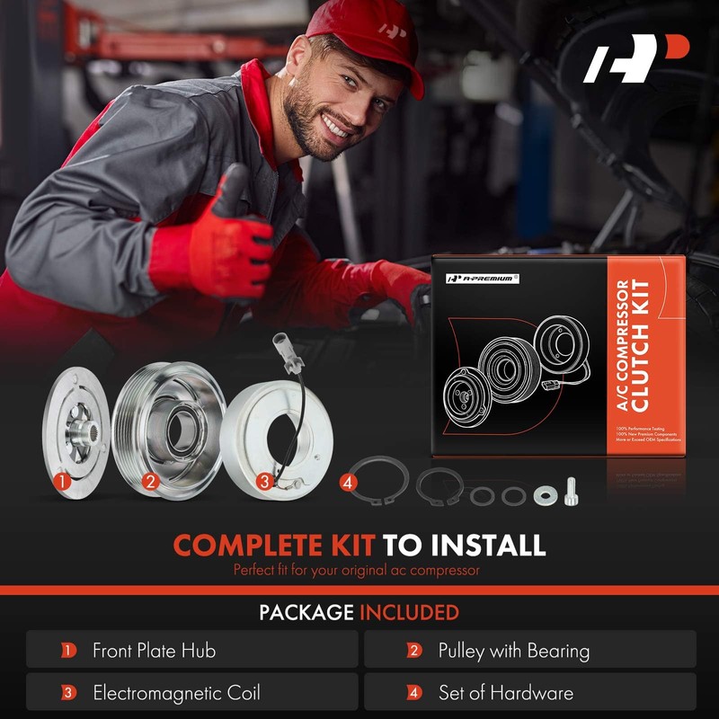 A-Premium Air Conditioner AC Compressor Clutch Kit Compatible with Mitsubishi