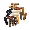 5 pcs Olives Buttons - 2 Hole Wood Toggle Sewing