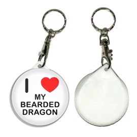 I Love My Bearded Dragon - 55mm Button Badge Key Ring