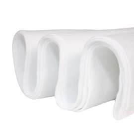 Tela de fieltro, tela blanca de 1,6 mm de ancho y 1,6 mm de grosor, no rígida, suave, tela de fieltro por el patio, rollo de fieltro suave para manualidades, costura y acolchado, tela de media yarda,