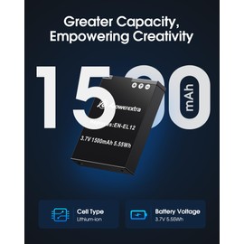 EN-EL12 Battery 2 Pack and USB-C Dual Charger for Nikon Coolpix S9900, S9700, S9500, S9300, AW110, AW130, S70 and More (1500mAh High Capacity)