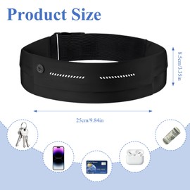 KIKAWORD Running Belt Men Women, Belt Waist Pack Phone Holder, Adjustable Lightweight Flipbelt ，Sweat Resistant Workout Running Pouch for Women and Men