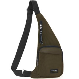 Seoky Rop Sling Bag for Men Women Slim Personal Purse Pocket Small Anti-Thief Crossbody Chest Bag for Travel Hiking Army Green