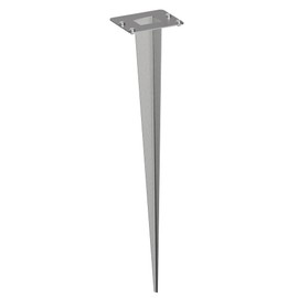 ledscom.de Garden Ground Spike for Podel, Stainless Steel, 40 cm, 8 x 6.5 cm